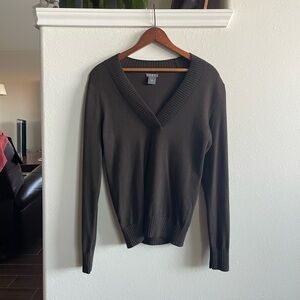 Ann Taylor Classic Brown V Neck Sweater